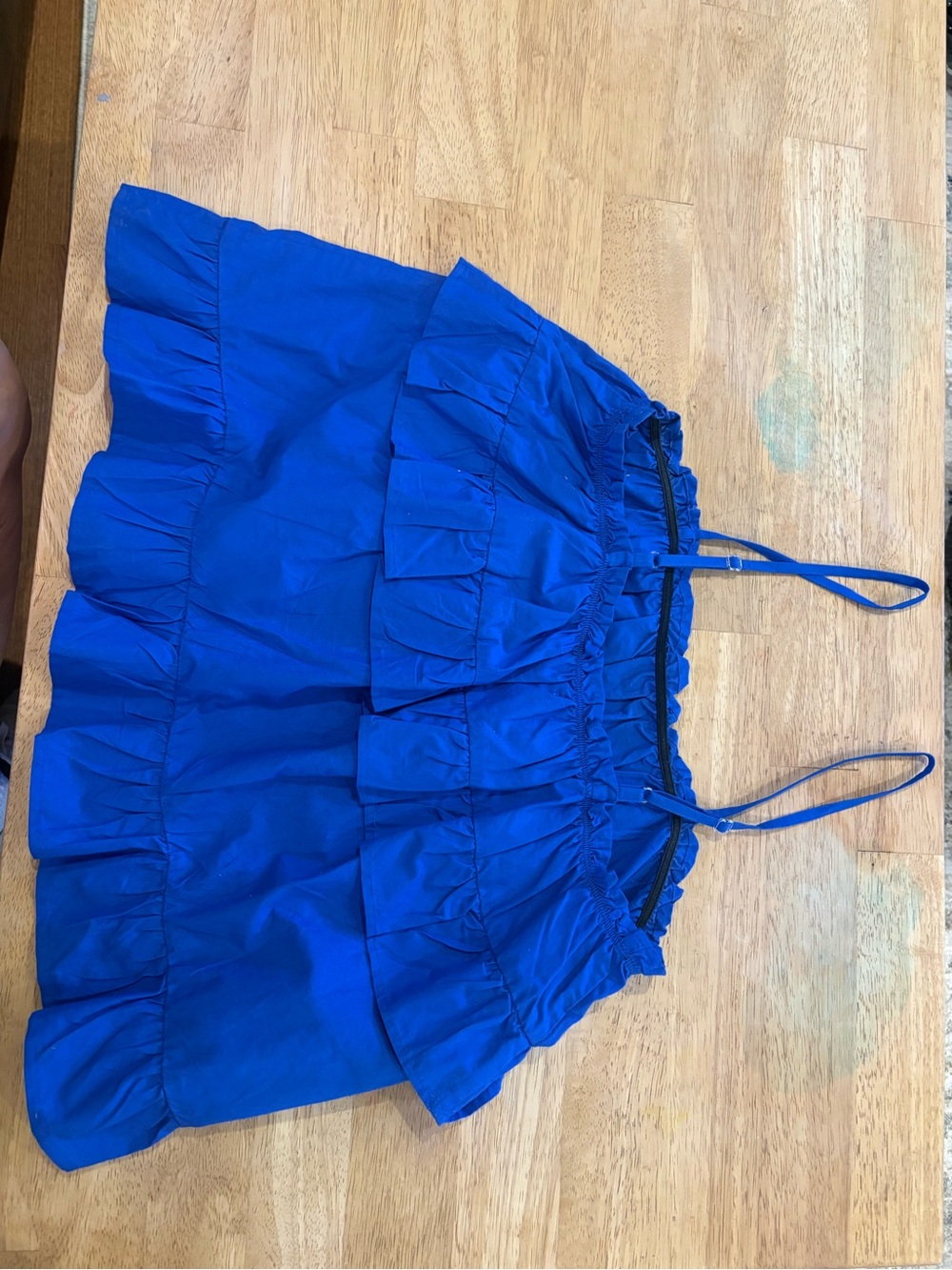 HTC Royal Blue Ruffled Tiered Tank Top - Picture 2 of 5